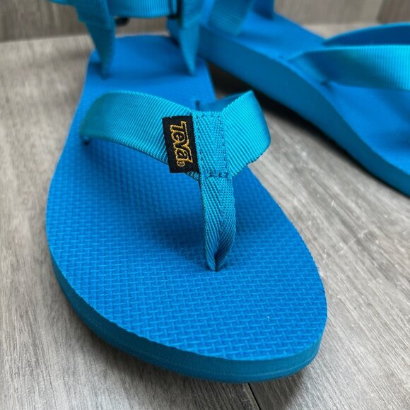 Teva Original Universal Sandals Size 8 Adjustable Strap Flat Thong Blue 1003986 - Picture 8 of 10